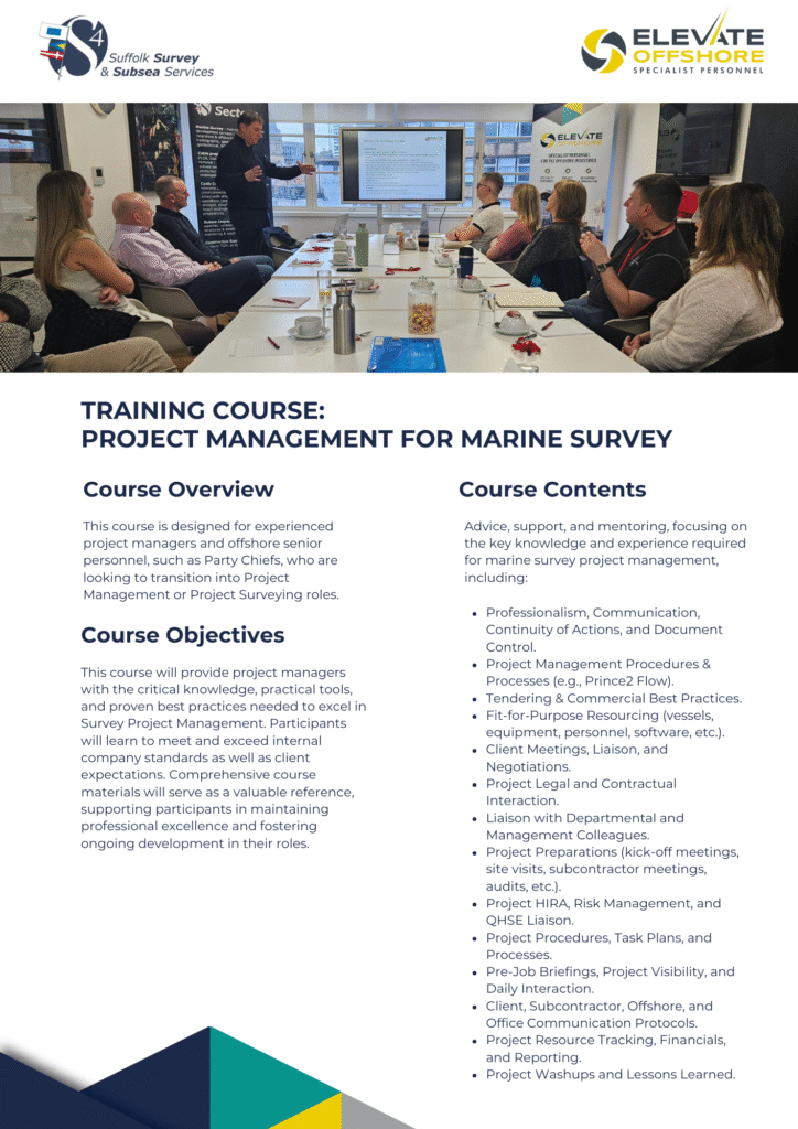 PM Course Sept 1 724x1024 - Elevate Offshore's Project Management for Marine Survey Course Returns in September and November